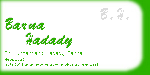 barna hadady business card